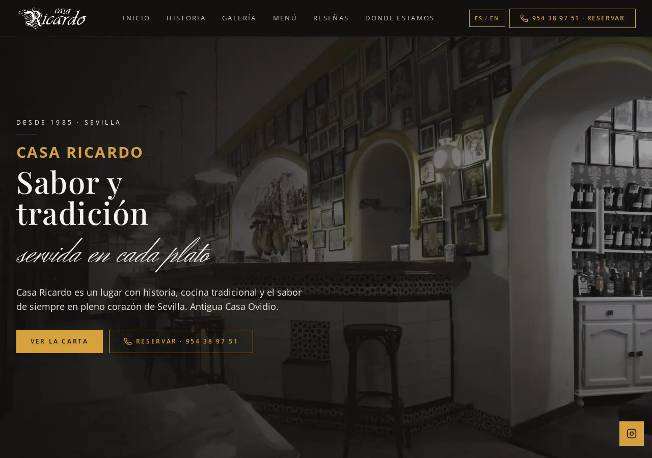 Captura de la web de Casa Ricardo