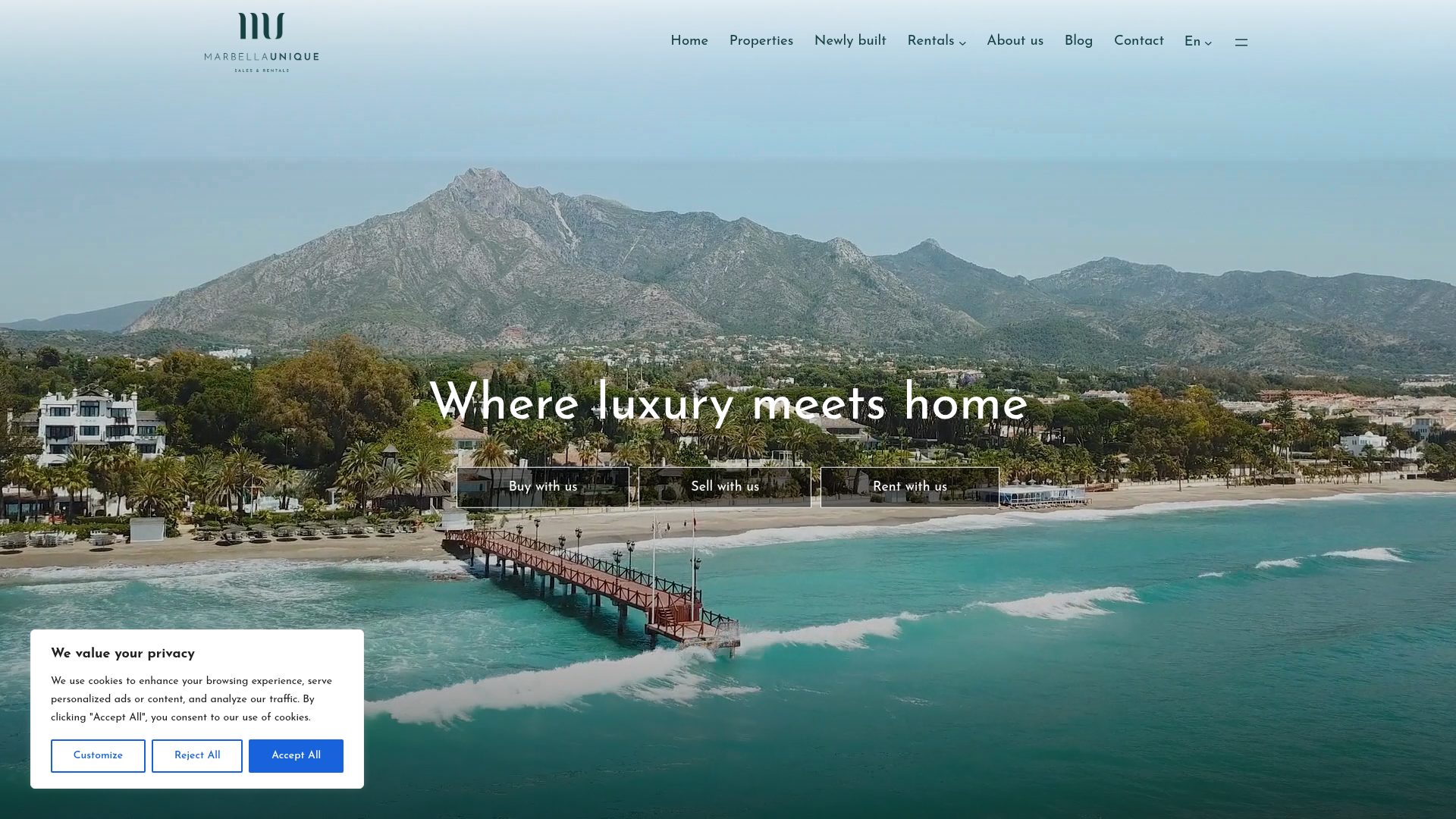 Captura de la web de Marbella Unique