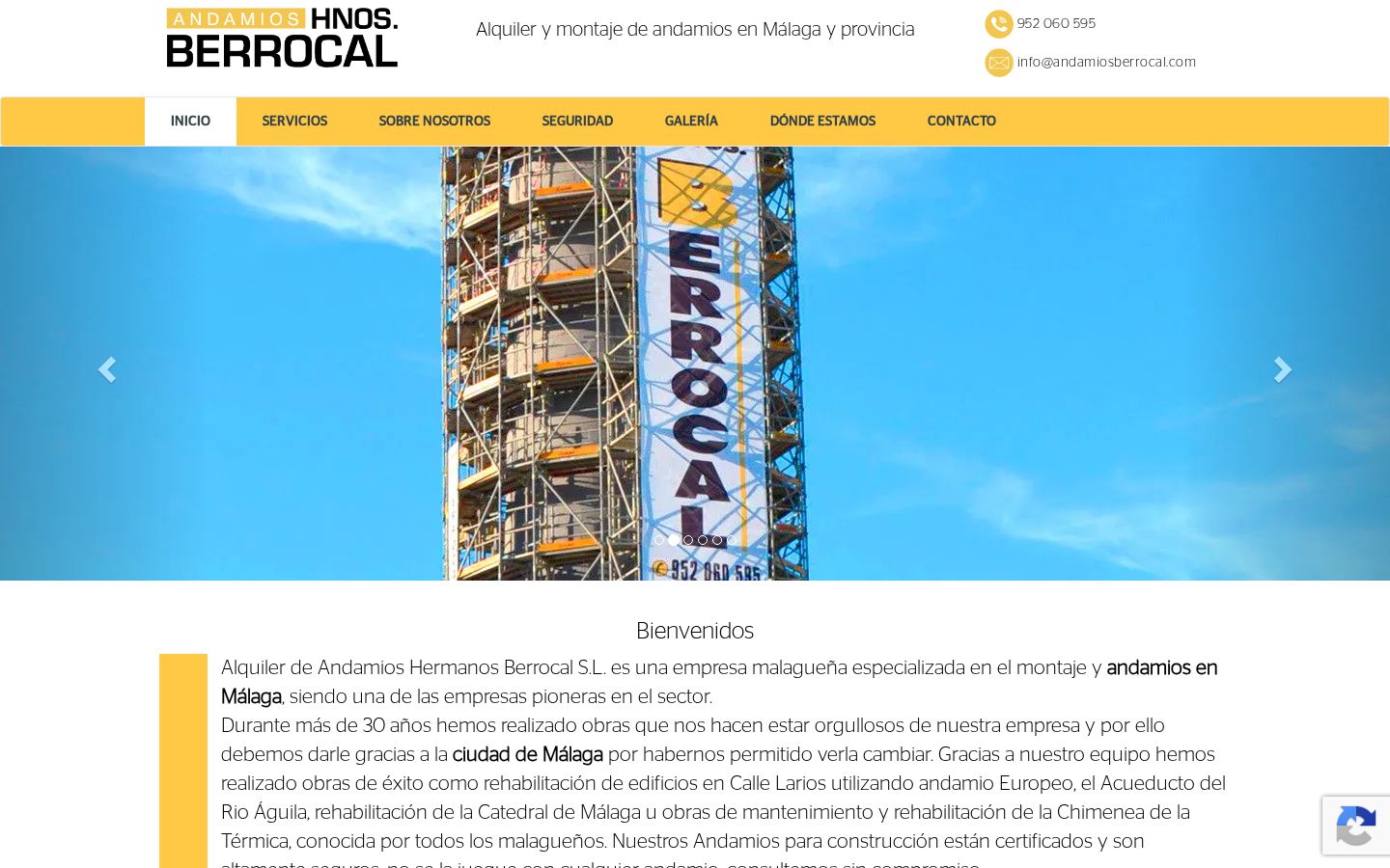 Captura de la web de Andamios Berrocal
