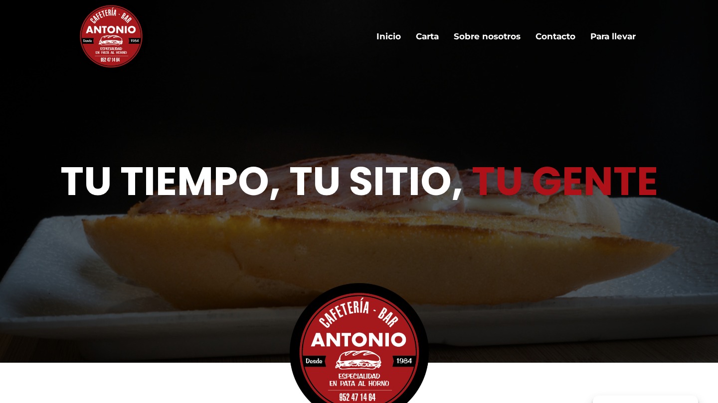 Captura de la web de Cafetería Bar Antonio