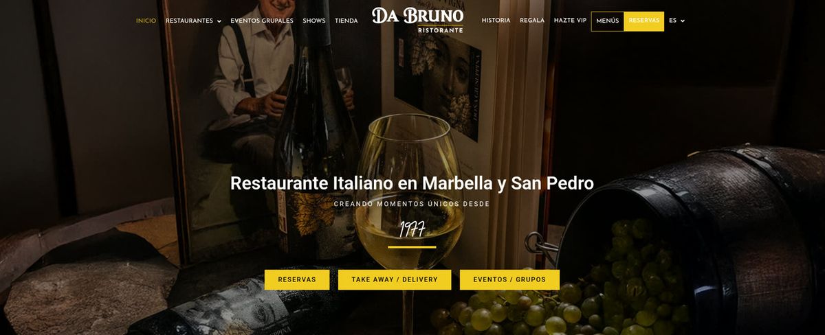 Captura de la web de Da Bruno