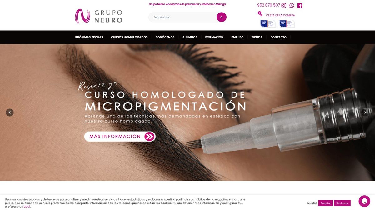 Captura de la web de Grupo Nebro