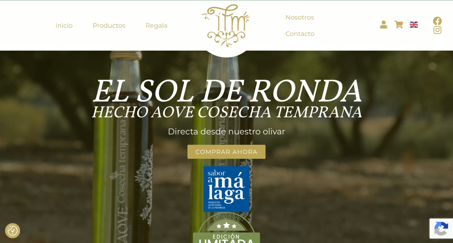 Captura de la web de Aceites IFM · Avoe