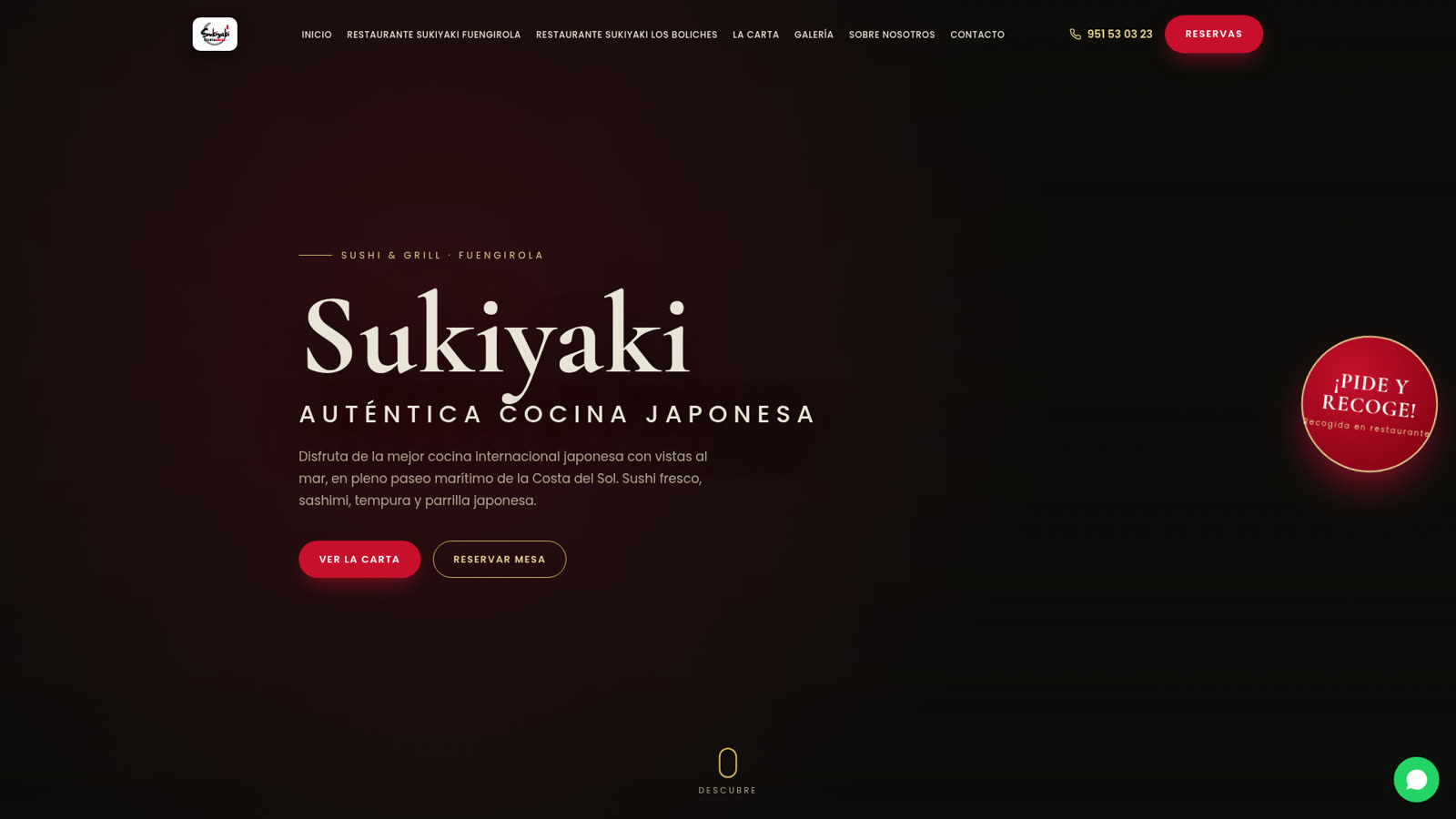 Captura de la web de Sukiyaki