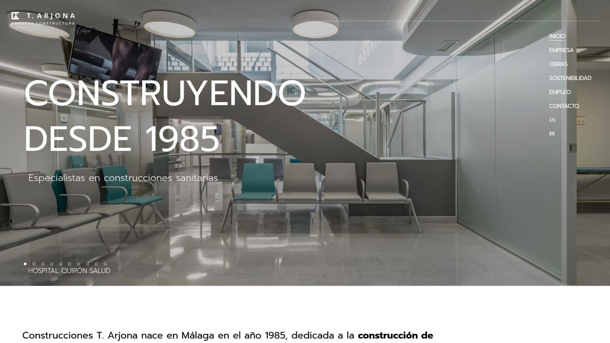 Captura de la web de Construcciones T. Arjona